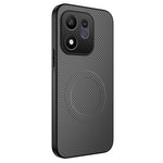 WANLONFENG for Honor 600 Smart 5G / X7e Plus 5G TQ Series Magnetic Case Carbon Fiber Texture PC TPU Phone Cover
