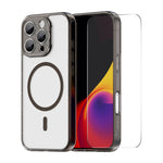 HAT PRINCE for iPhone 16 Pro ENKAY  Magnetic Case Crystal Clear TPU Phone Cover with High Aluminium-silicon Glass Screen Protector