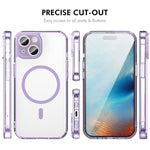 HAT PRINCE til iPhone 16 ENKAY Magnetisk etui Krystalklart TPU telefoncover med skærmbeskytter i højaluminiums-silikonglas