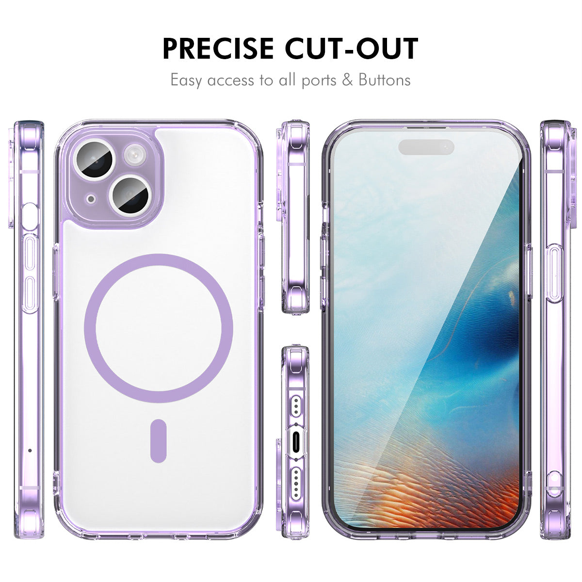 HAT PRINCE til iPhone 16 ENKAY Magnetisk etui Krystalklart TPU telefoncover med skærmbeskytter i højaluminiums-silikonglas