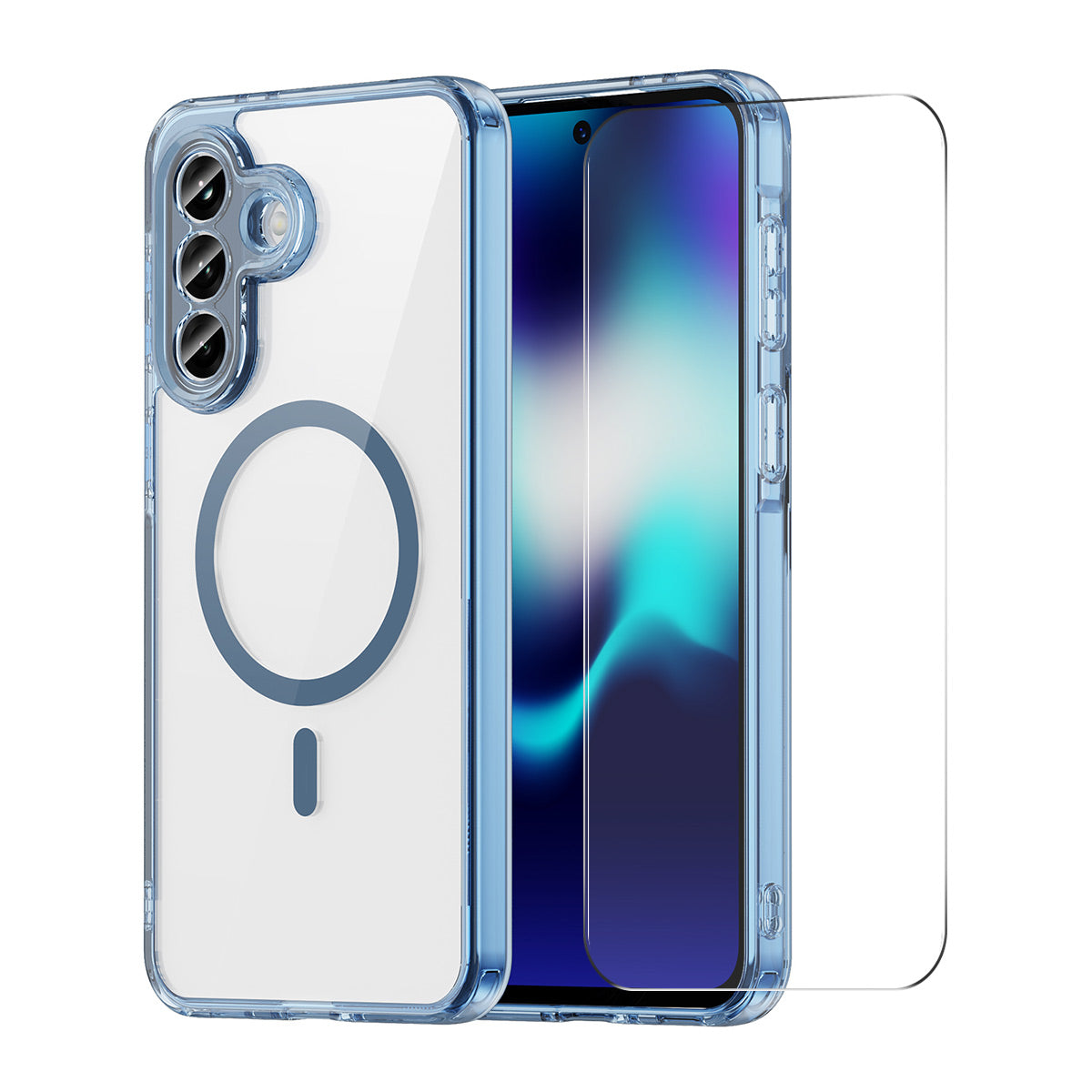 HAT PRINCE för Samsung Galaxy A37 5G ENKAY Magnetiskt Skal Kristallklart TPU mobilskal med Hög Aluminium-Silicon Glas Skärmskydd
