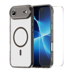 HAT PRINCE for iPhone Air ENKAY  Magnetic Case Crystal Clear TPU Phone Cover with High Aluminium-silicon Glass Screen Protector