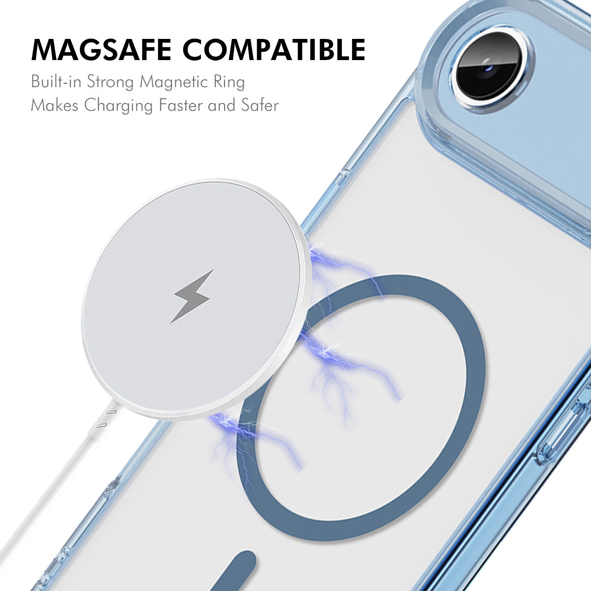 HAT PRINCE for iPhone Air ENKAY  Magnetic Case Crystal Clear TPU Phone Cover with High Aluminium-silicon Glass Screen Protector