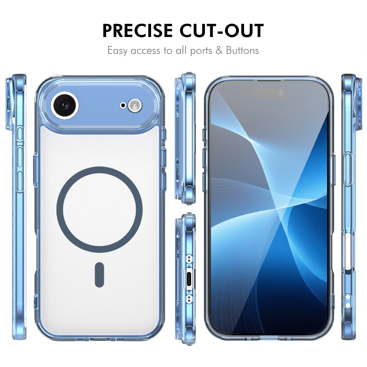 HAT PRINCE for iPhone Air ENKAY  Magnetic Case Crystal Clear TPU Phone Cover with High Aluminium-silicon Glass Screen Protector