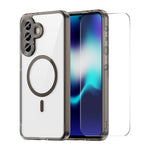 HAT PRINCE för Samsung Galaxy A16 4G / Galaxy A16 5G ENKAY Magnetiskt Skal Kristallklart TPU mobilskal med Högkvalitativt Aluminium-Silicon Glas Skärmskydd