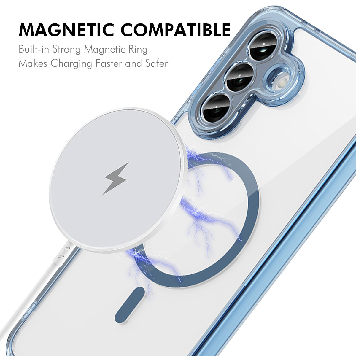 HAT PRINCE för Samsung Galaxy A16 4G / Galaxy A16 5G ENKAY Magnetiskt Skal Kristallklart TPU mobilskal med Högkvalitativt Aluminium-Silicon Glas Skärmskydd