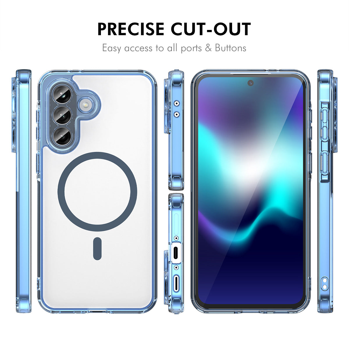 HAT PRINCE för Samsung Galaxy A16 4G / Galaxy A16 5G ENKAY Magnetiskt Skal Kristallklart TPU mobilskal med Högkvalitativt Aluminium-Silicon Glas Skärmskydd