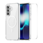 HAT PRINCE för Samsung Galaxy A16 4G / Galaxy A16 5G ENKAY Magnetiskt Skal Kristallklart TPU mobilskal med Högkvalitativt Aluminium-Silicon Glas Skärmskydd