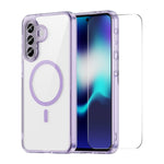 HAT PRINCE för Samsung Galaxy A16 4G / Galaxy A16 5G ENKAY Magnetiskt Skal Kristallklart TPU mobilskal med Högkvalitativt Aluminium-Silicon Glas Skärmskydd