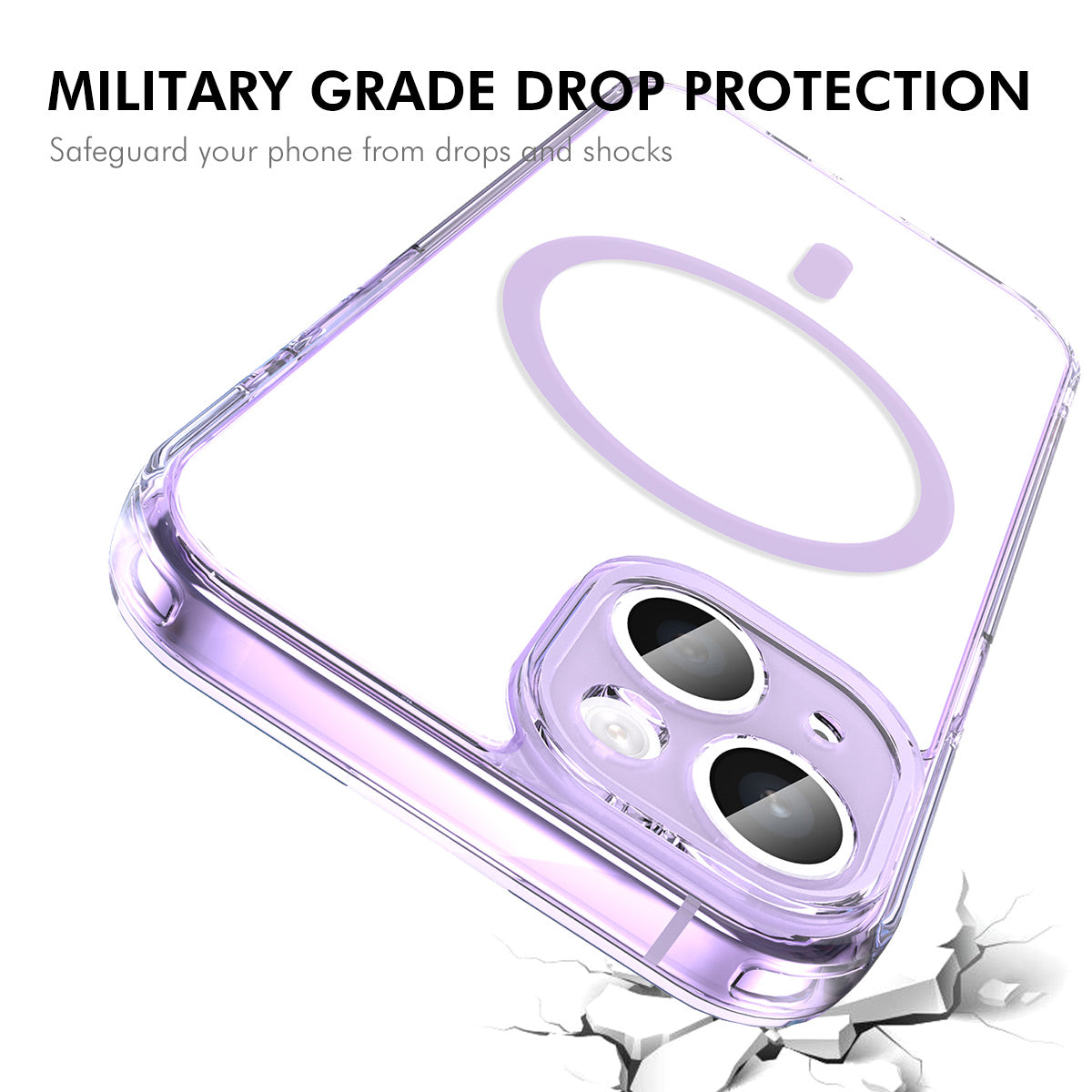 HAT PRINCE for iPhone 15 Plus ENKAY Magnetic Case Crystal Clear TPU Phone Cover with High Aluminum-silicon Glass Screen Protector