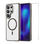 HAT PRINCE til Samsung Galaxy S25 Ultra ENKAY magnetisk skal, gennemsigtigt TPU-mobilskal med skærmbeskyttelse i højt aluminium-silikoneglas (fingeraftrykslåsning)