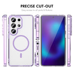HAT PRINCE ENKAY magnetisk etui til Samsung Galaxy S24 Ultra, gennemsigtigt TPU-mobilcover med skærmbeskyttelse i højstyrke aluminium-silikoneglas (oplåsning med fingeraftryk)