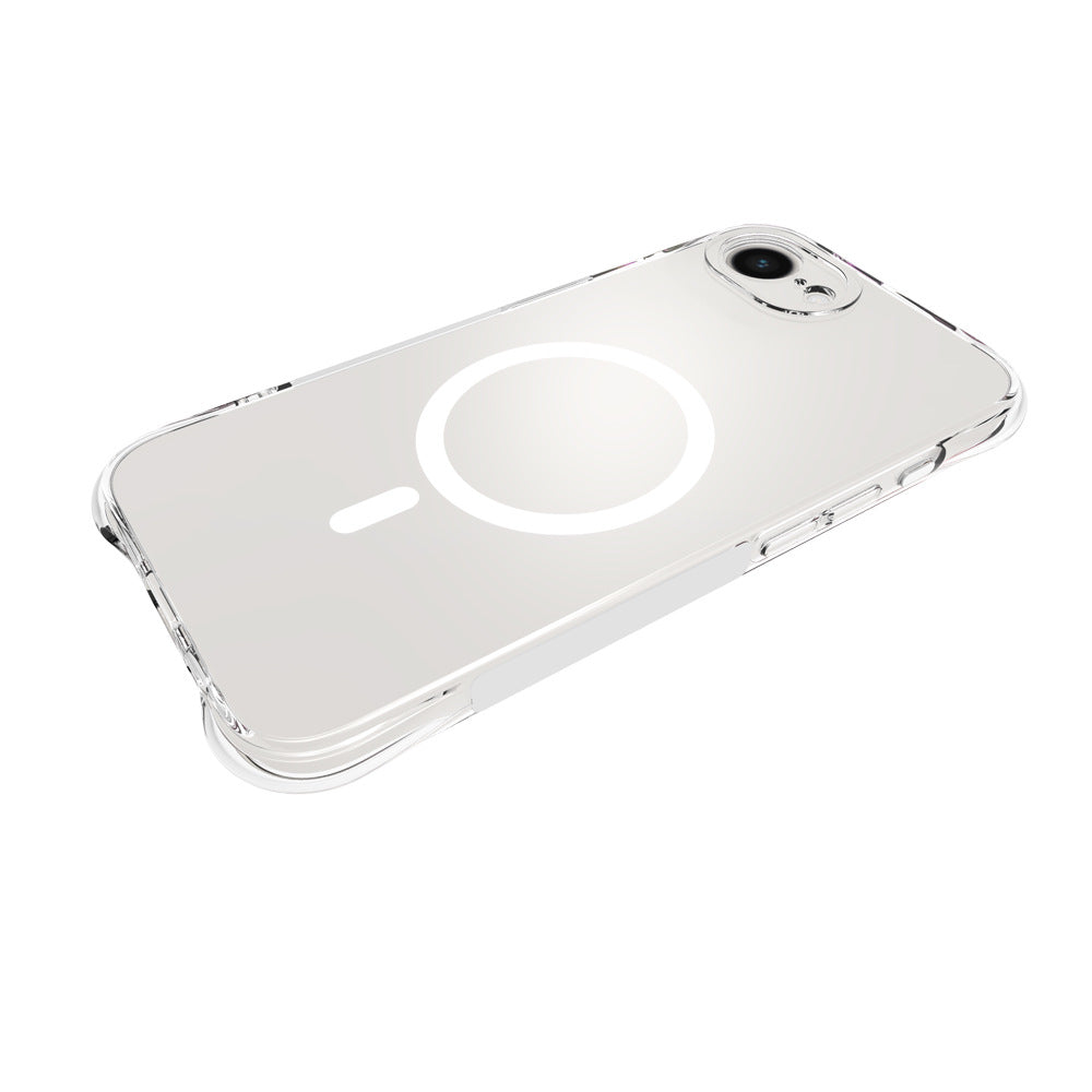 WANLONFENG for iPhone 16e / iPhone 17e WL2 Series 2.0mm Magnetic Case Clear TPU Phone Back Cover with Screen Film