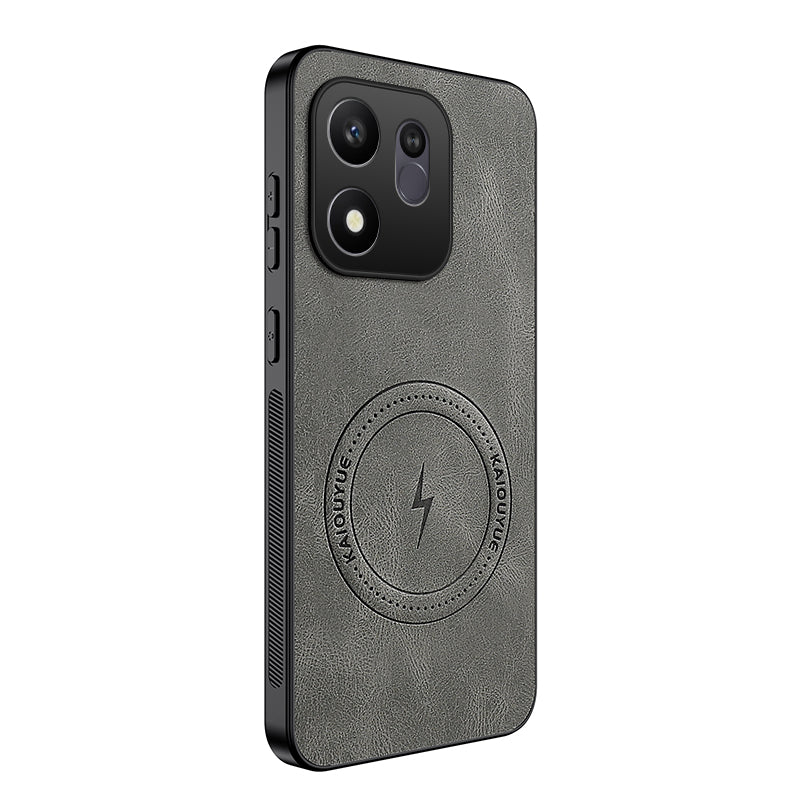 WANLONFENG for Honor 600 Smart 5G / X7e Plus 5G SD1 Series Magnetic Case Nappa Texture PC TPU Phone Cover