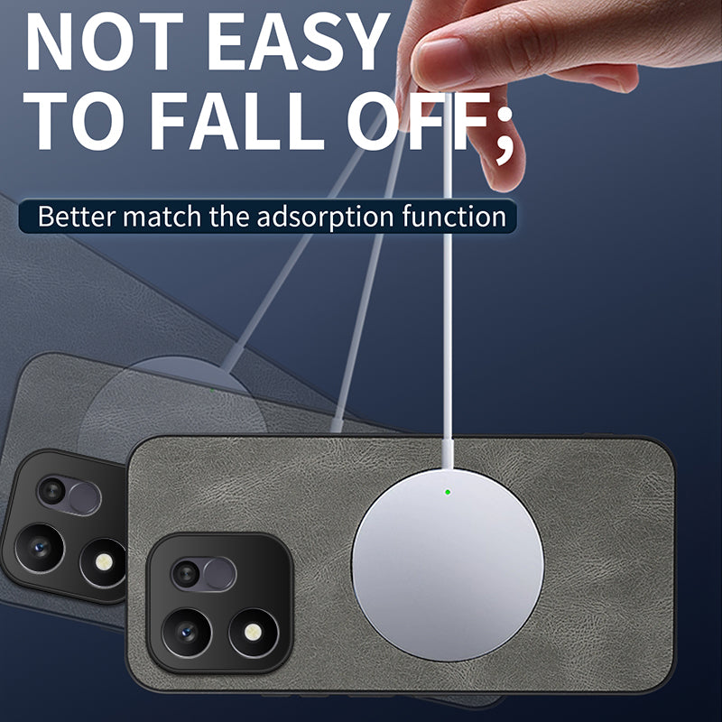 WANLONFENG for Honor 600 Smart 5G / X7e Plus 5G SD1 Series Magnetic Case Nappa Texture PC TPU Phone Cover