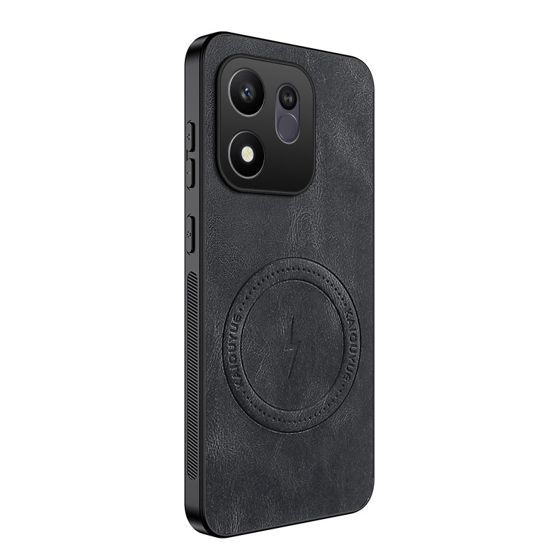 WANLONFENG for Honor 600 Smart 5G / X7e Plus 5G SD1 Series Magnetic Case Nappa Texture PC TPU Phone Cover