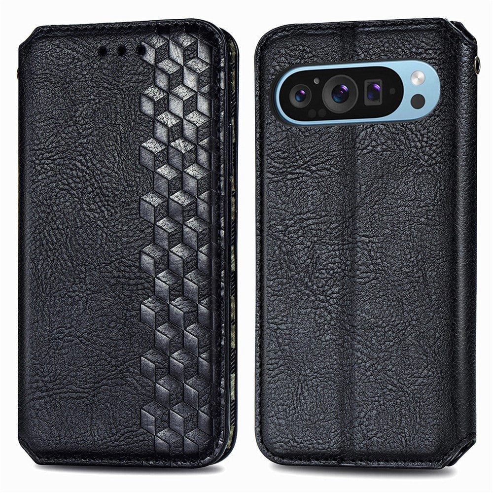 Til Google Pixel 11 Pro / Pixel 11 Cover Rombepræg PU Læder Pung Telefoncover