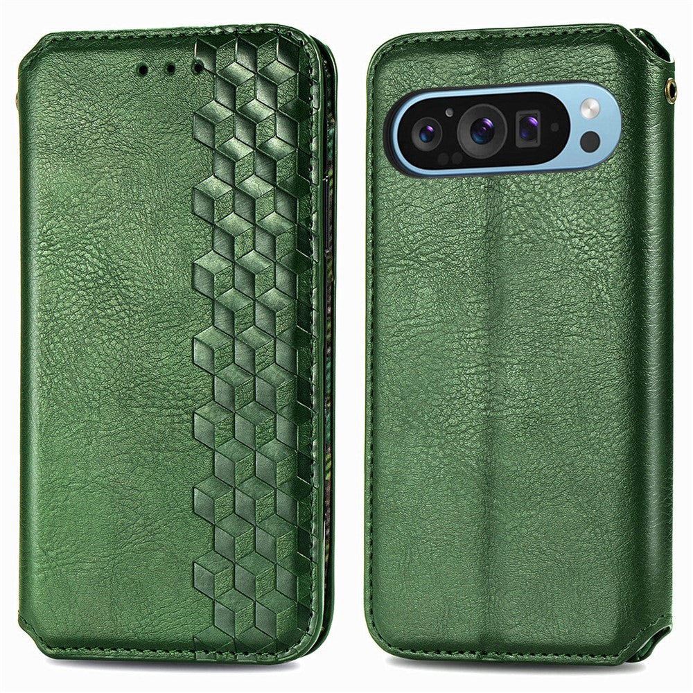 Til Google Pixel 11 Pro / Pixel 11 Cover Rombepræg PU Læder Pung Telefoncover