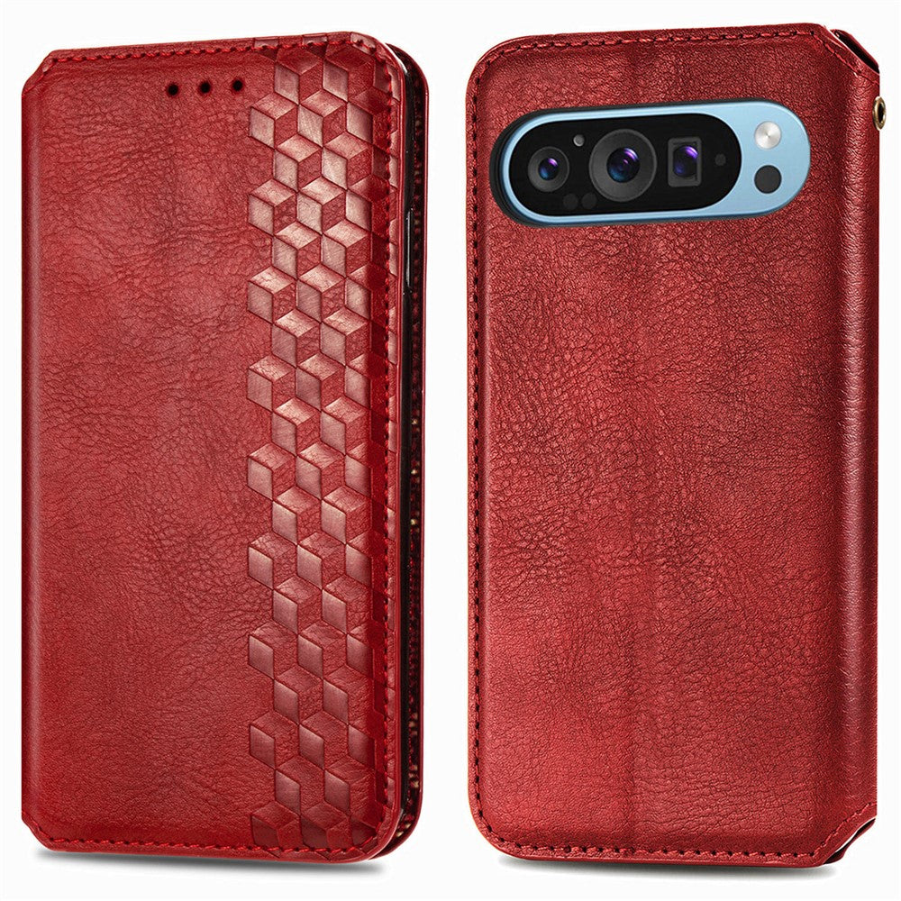 Til Google Pixel 11 Pro / Pixel 11 Cover Rombepræg PU Læder Pung Telefoncover