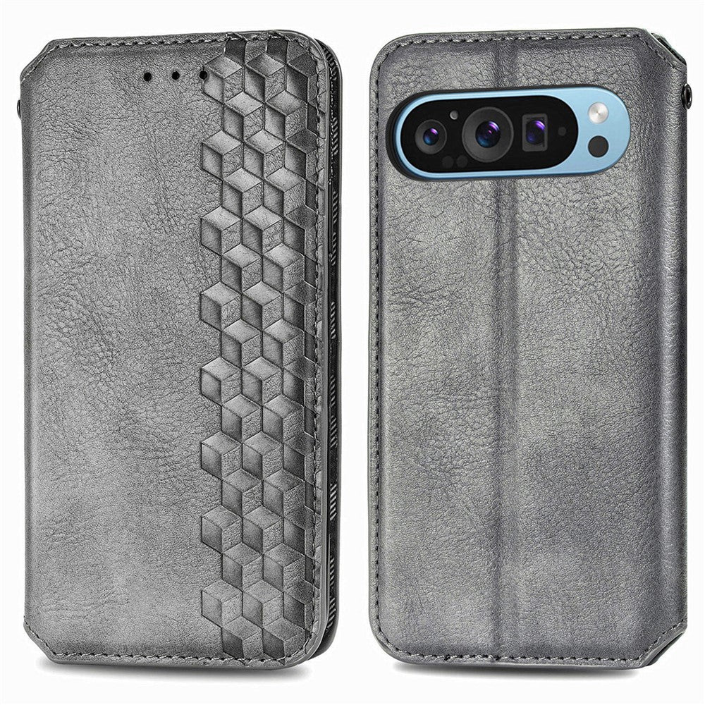 Til Google Pixel 11 Pro / Pixel 11 Cover Rombepræg PU Læder Pung Telefoncover
