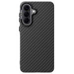 ABEEl for Samsung Galaxy A57 5G Magnetic Case PC + TPU Ultra Thin Minimalist Phone Cover - Woven Pattern+Carbon Fiber Texture