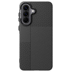 ABEEl for Samsung Galaxy A57 5G Magnetic Case PC + TPU Ultra Thin Minimalist Phone Cover - Woven Pattern+Carbon Fiber Texture