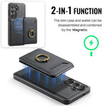 MAGGING K1-serien för Samsung Galaxy S26 FE magnetiskt skal PC + TPU + PU mobilskal med korthållare