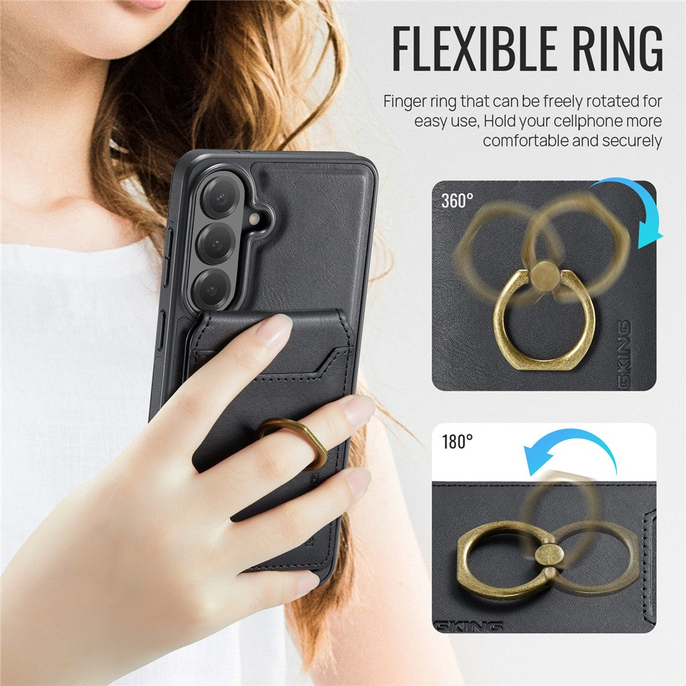 MAGGING K1-serien för Samsung Galaxy S26 FE magnetiskt skal PC + TPU + PU mobilskal med korthållare