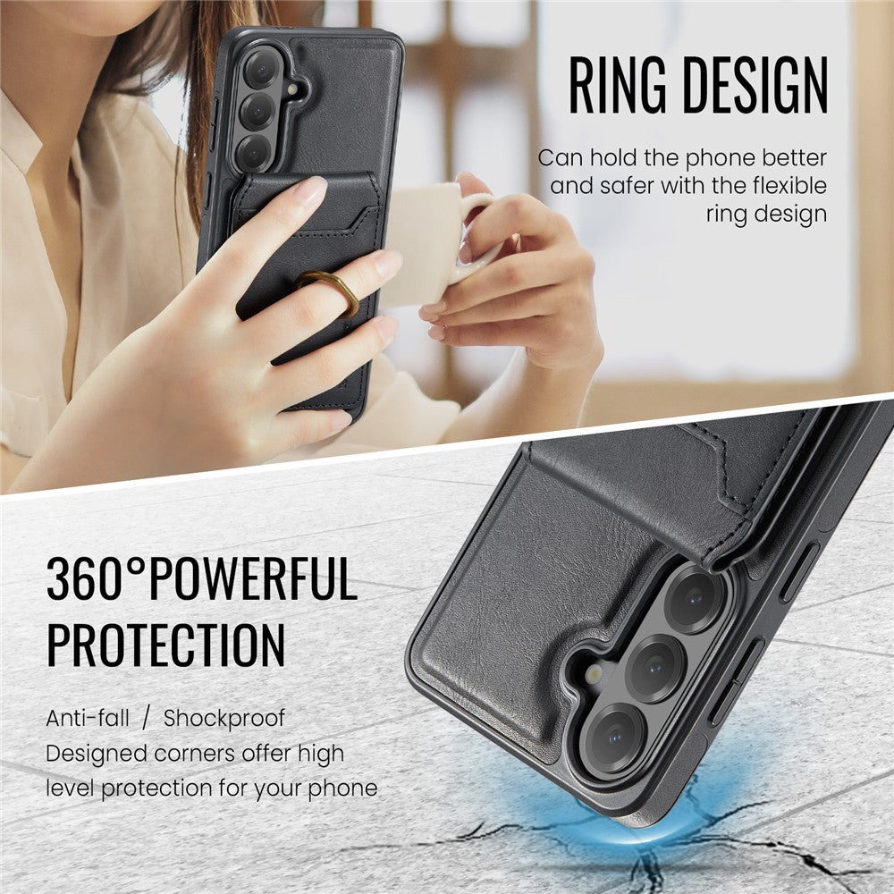 MAGGING K1-serien för Samsung Galaxy S26 FE magnetiskt skal PC + TPU + PU mobilskal med korthållare