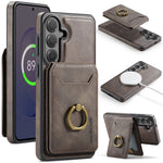 MAGGING K1-serien för Samsung Galaxy S26 FE magnetiskt skal PC + TPU + PU mobilskal med korthållare