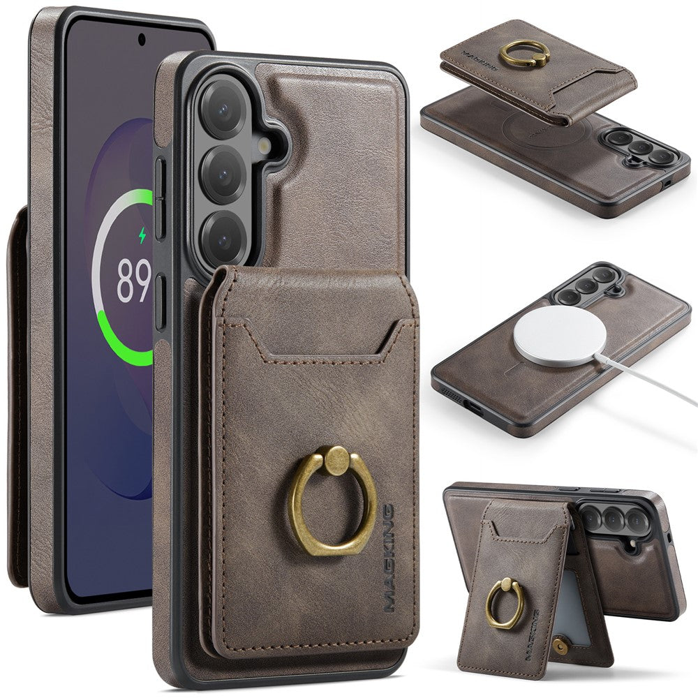 MAGGING K1-serien för Samsung Galaxy S26 FE magnetiskt skal PC + TPU + PU mobilskal med korthållare