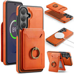 MAGGING K1-serien för Samsung Galaxy S26 FE magnetiskt skal PC + TPU + PU mobilskal med korthållare