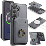 MAGGING K1-serien för Samsung Galaxy S26 FE magnetiskt skal PC + TPU + PU mobilskal med korthållare