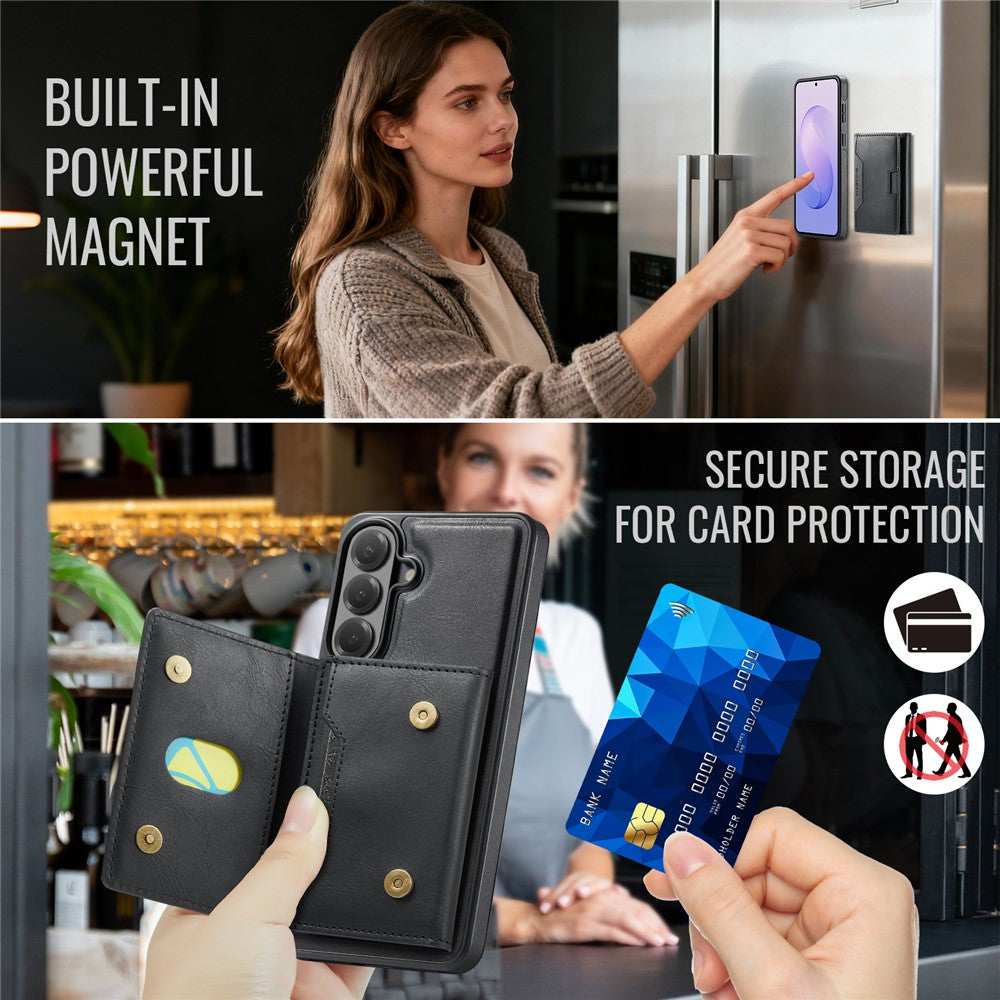 MAGKING K4 Series til Samsung Galaxy S26 FE Magnetisk Cover Aftagelig Pung PU TPU PC Telefoncover