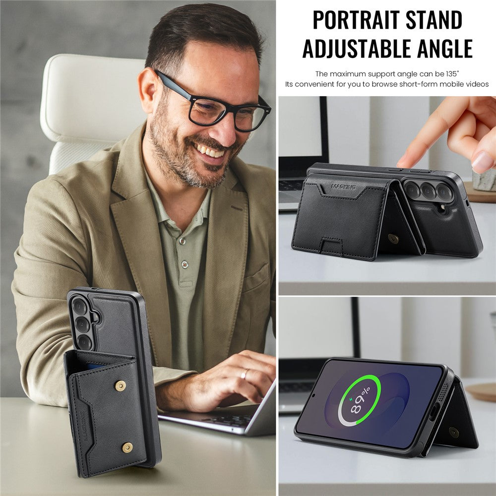 MAGKING K4 Series til Samsung Galaxy S26 FE Magnetisk Cover Aftagelig Pung PU TPU PC Telefoncover