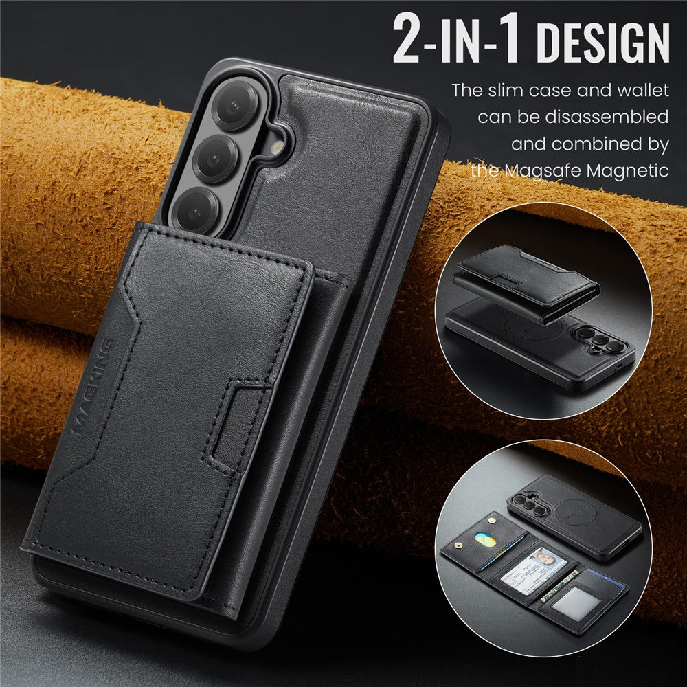 MAGKING K4 Series til Samsung Galaxy S26 FE Magnetisk Cover Aftagelig Pung PU TPU PC Telefoncover