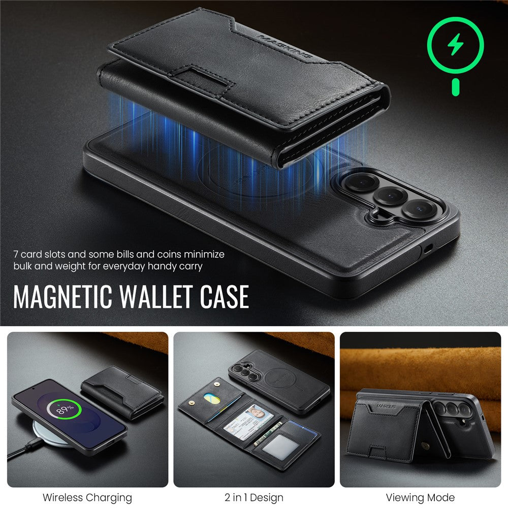 MAGKING K4 Series til Samsung Galaxy S26 FE Magnetisk Cover Aftagelig Pung PU TPU PC Telefoncover