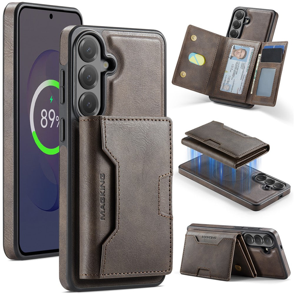 MAGKING K4 Series til Samsung Galaxy S26 FE Magnetisk Cover Aftagelig Pung PU TPU PC Telefoncover
