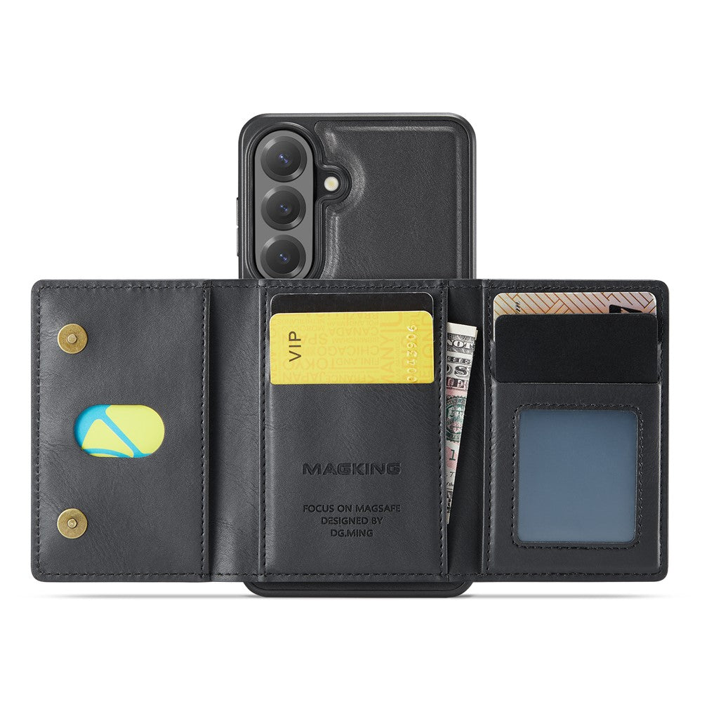 MAGGING K2-serien för Samsung Galaxy S26 FE magnetiskt skal PC + TPU + PU mobilskal med RFID-blockerande plånbok