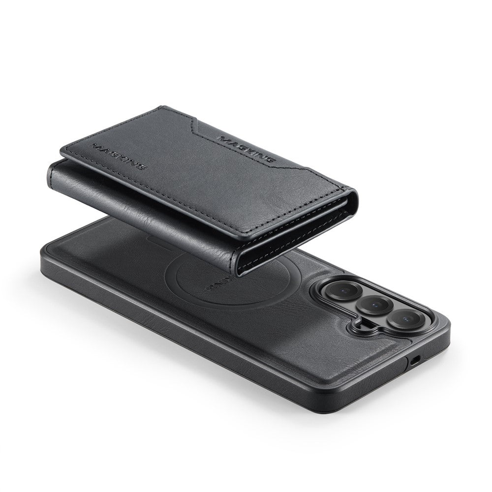 MAGGING K2-serien för Samsung Galaxy S26 FE magnetiskt skal PC + TPU + PU mobilskal med RFID-blockerande plånbok