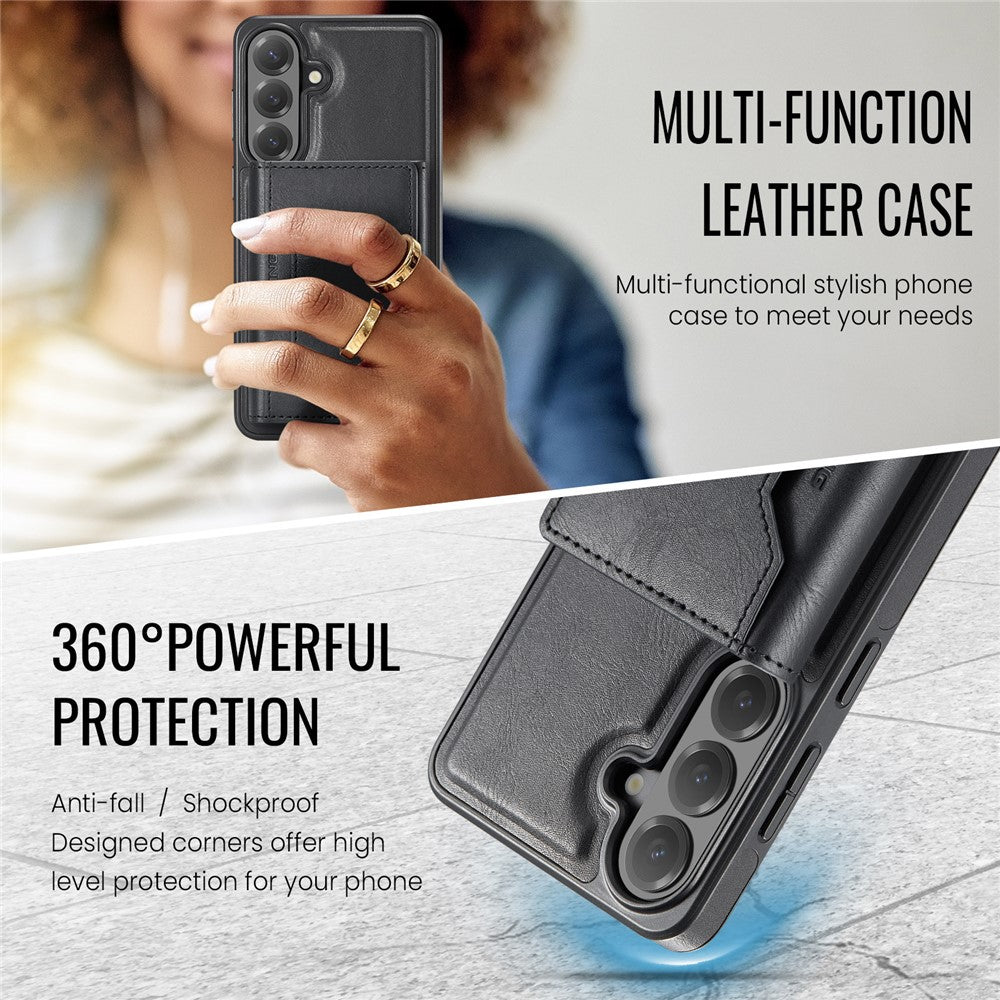 MAGGING K2-serien för Samsung Galaxy S26 FE magnetiskt skal PC + TPU + PU mobilskal med RFID-blockerande plånbok