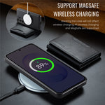 MAGGING K2-serien för Samsung Galaxy S26 FE magnetiskt skal PC + TPU + PU mobilskal med RFID-blockerande plånbok