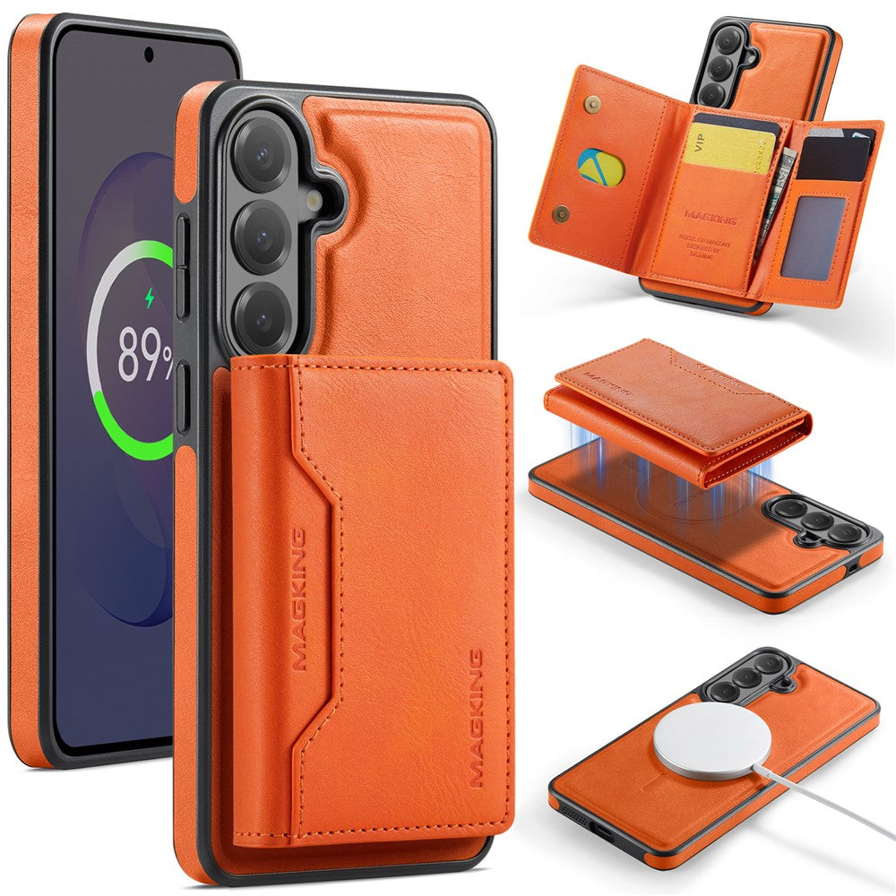 MAGGING K2-serien för Samsung Galaxy S26 FE magnetiskt skal PC + TPU + PU mobilskal med RFID-blockerande plånbok