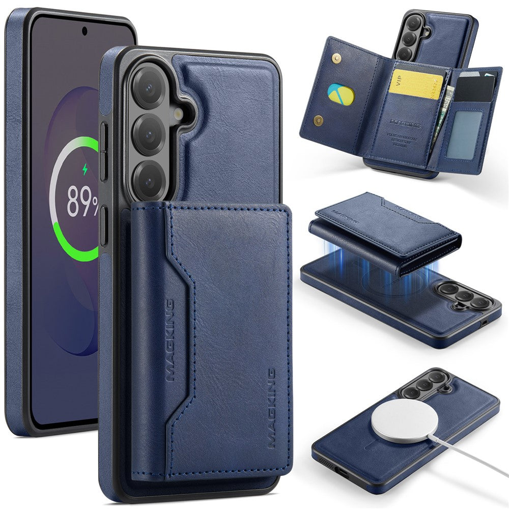 MAGGING K2-serien för Samsung Galaxy S26 FE magnetiskt skal PC + TPU + PU mobilskal med RFID-blockerande plånbok