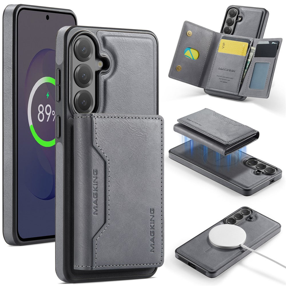 MAGGING K2-serien för Samsung Galaxy S26 FE magnetiskt skal PC + TPU + PU mobilskal med RFID-blockerande plånbok