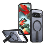 Til Google Pixel 11 Pro XL Magnetisk Cover Støtteben Gitter Tekstur TPU PC Telefon Bagside
