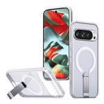 Til Google Pixel 11 Pro XL Magnetisk Cover Støtteben Gitter Tekstur TPU PC Telefon Bagside