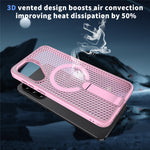 Til Samsung Galaxy S26 FE Magnetisk Cover Støtteben Gitter Tekstur TPU PC Telefon Bagside Cover