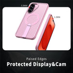 Til Samsung Galaxy S26 FE Magnetisk Cover Støtteben Gitter Tekstur TPU PC Telefon Bagside Cover