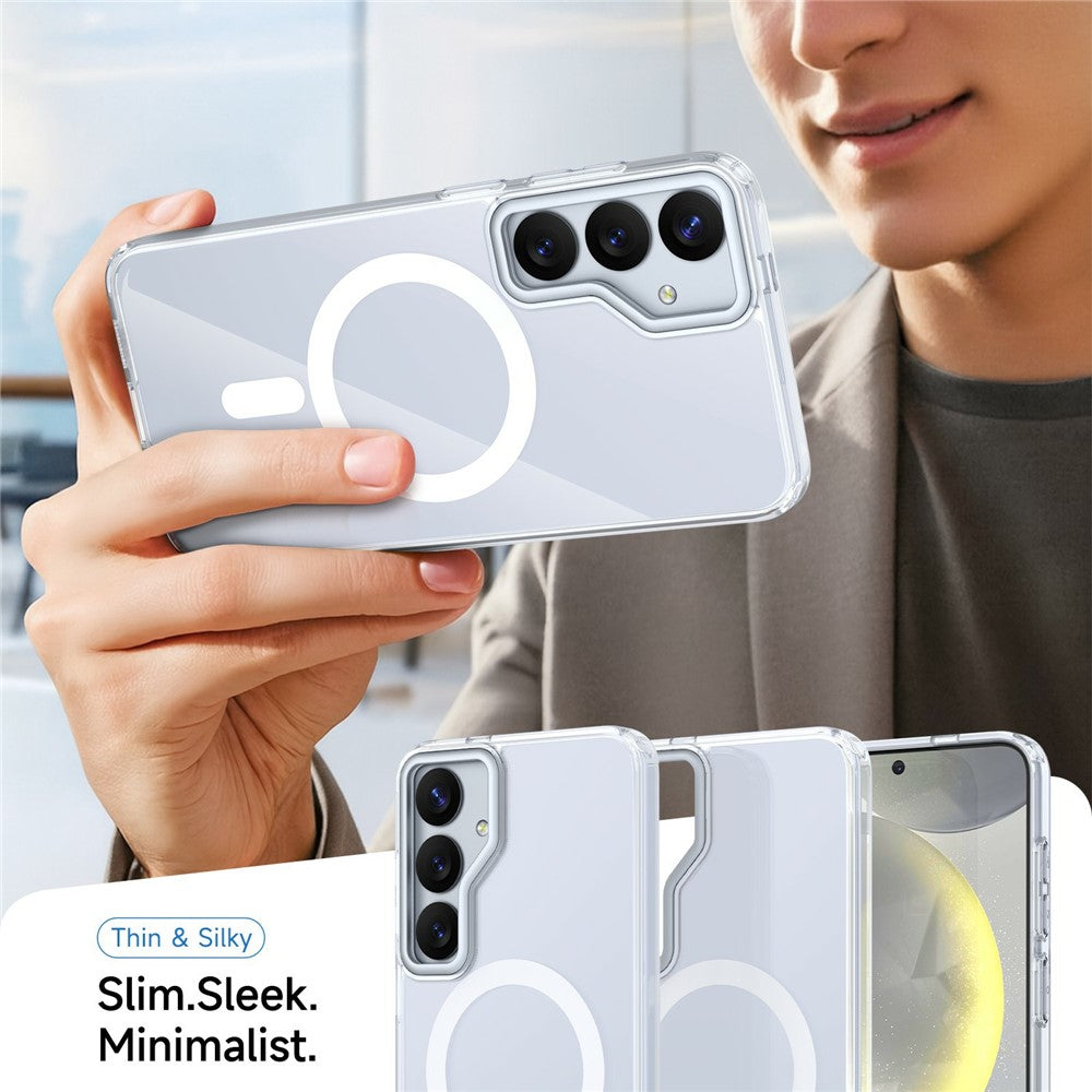 For Samsung Galaxy S25+ / S24+ Magnetic Case TPU + Acrylic Shockproof Anti-Scratch Phone Cover